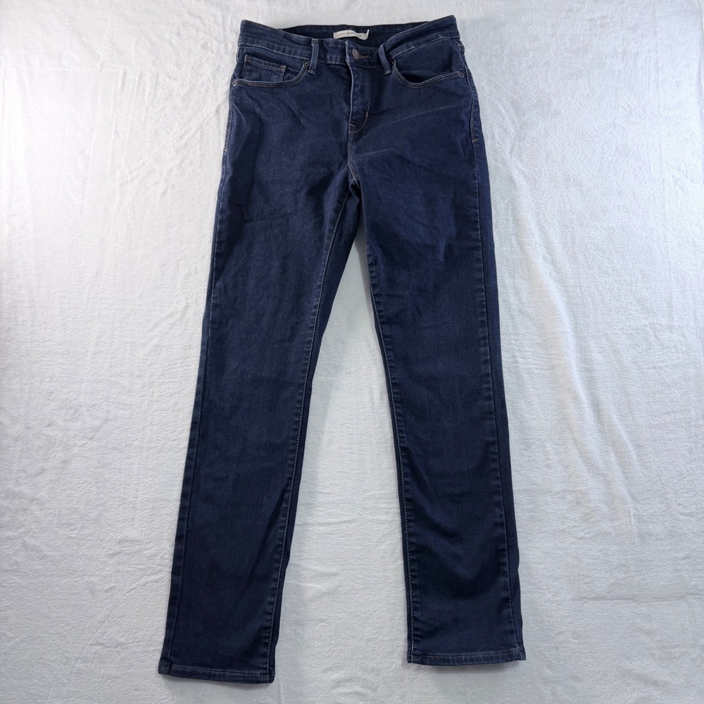 Levi's Classic Mid Rise Skinny Jeans Dark Indigo Blue Denim 8M W29 L30